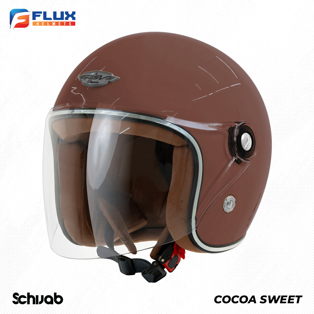 [ORIGINAL RSV] Helm Hijab RSV Retro Classic Helm Half Face - Cocoa Sweet | Hijab Friendly [Flux]