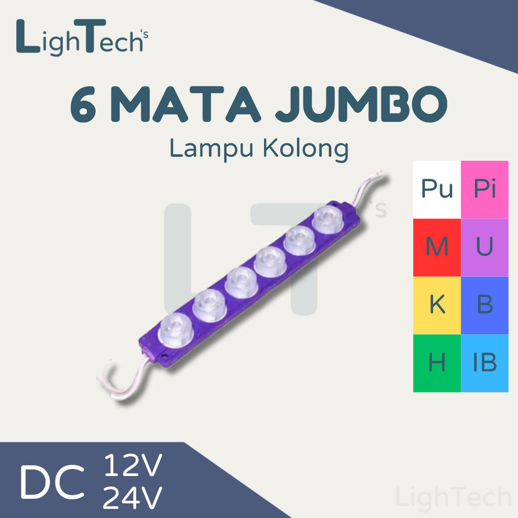 Lampu LED 6 Mata Jumbo 12V / 24V Lampu Kolong Mobil / Truk / Motor