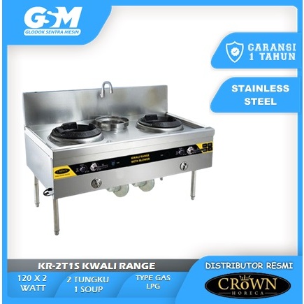 Kwali Range with Blower CROWN KR-2T1S Kwali Range High Pressure HKR-2T1S 2 Burner 1 Soup Ring