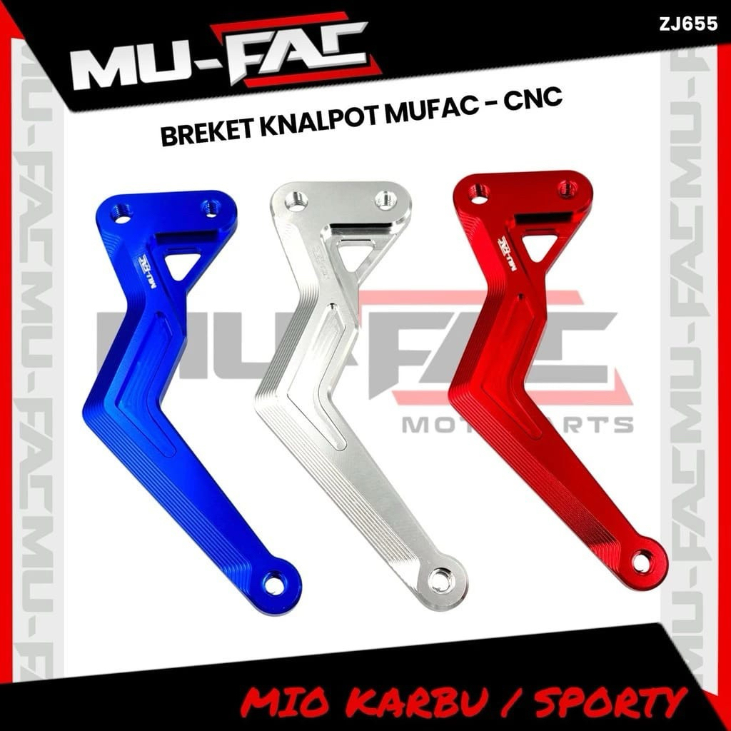 BREKET KNALPOT MIO KARBU SPORTY FINO BREKET DUDUKAN KNALPOT FULL CNC MUFAC