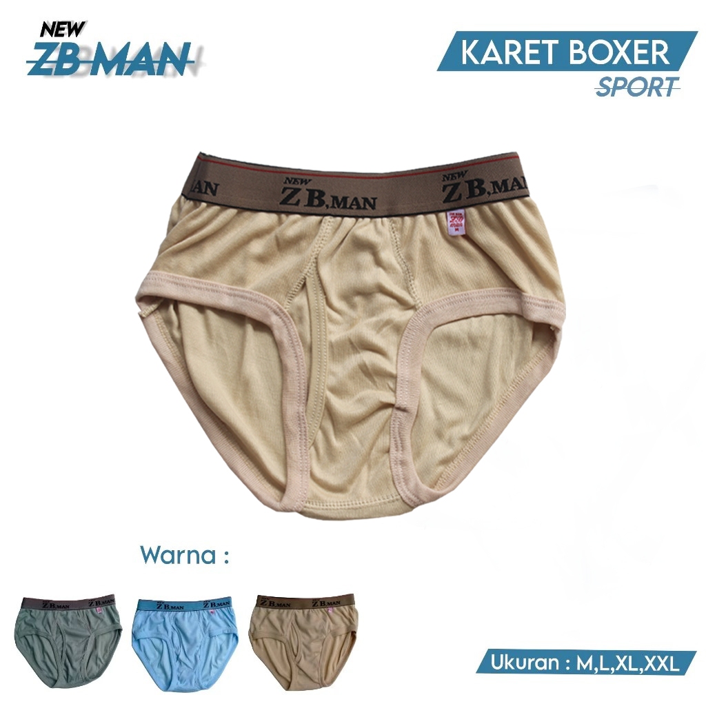 ( 6pc ) CD ZB Man Boxer Jumbo | Celana Dalam Pria ZB Man Karet Boxer Berkualitas - Kshop
