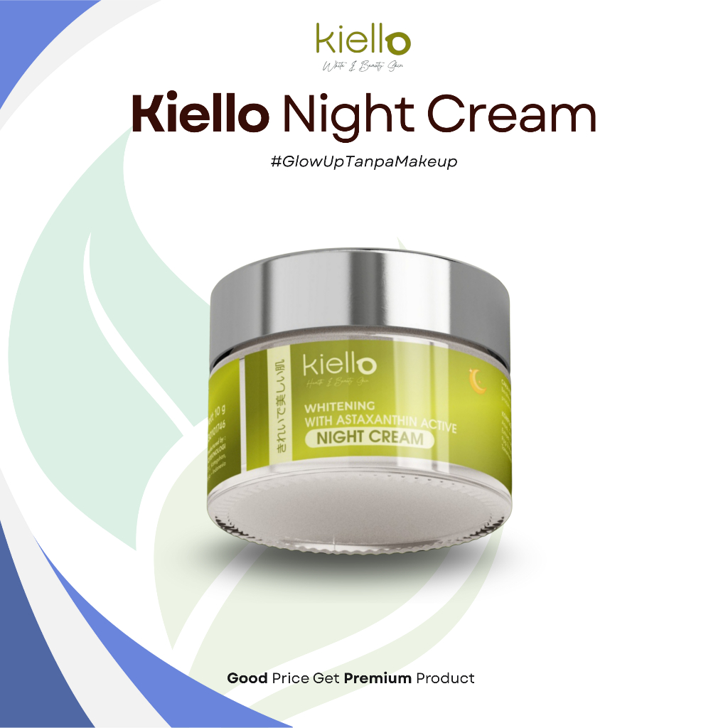 KIELLO Night Cream With Astaxanthin Active 10gr Merawat Mencerahkan Kulit