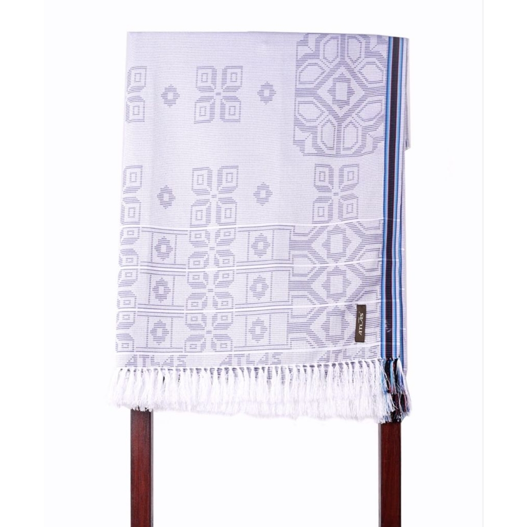 SURBAN SUBAIYAH ATLAS MOTIF DOBBY SGF 03 PUTIH BIRU