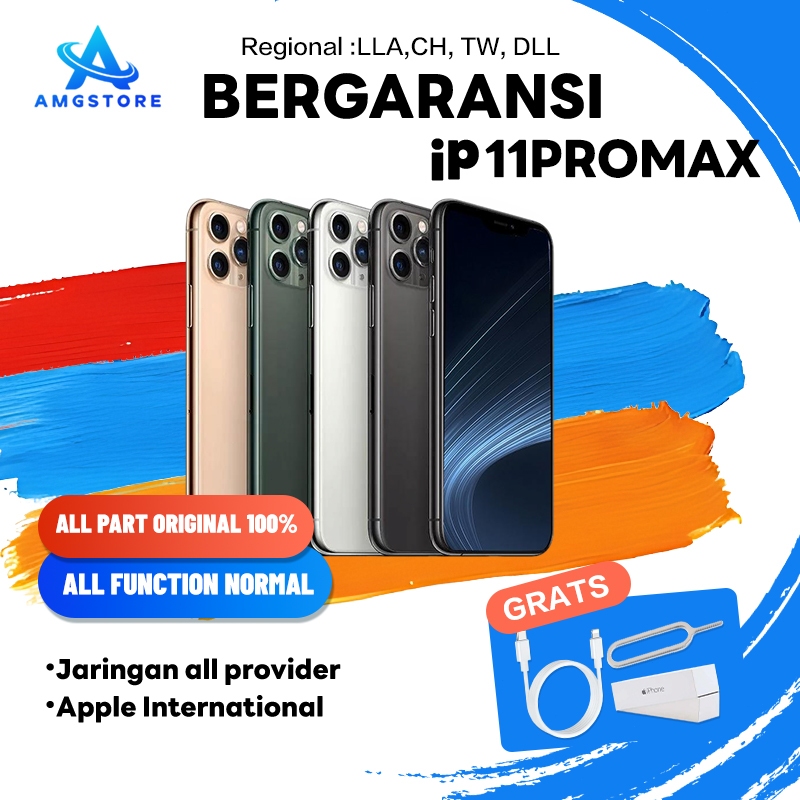 iPhone 11 Pro Max 64GB/256GB/512GB Secondhand Normal Fullset Original 100% ex internasional