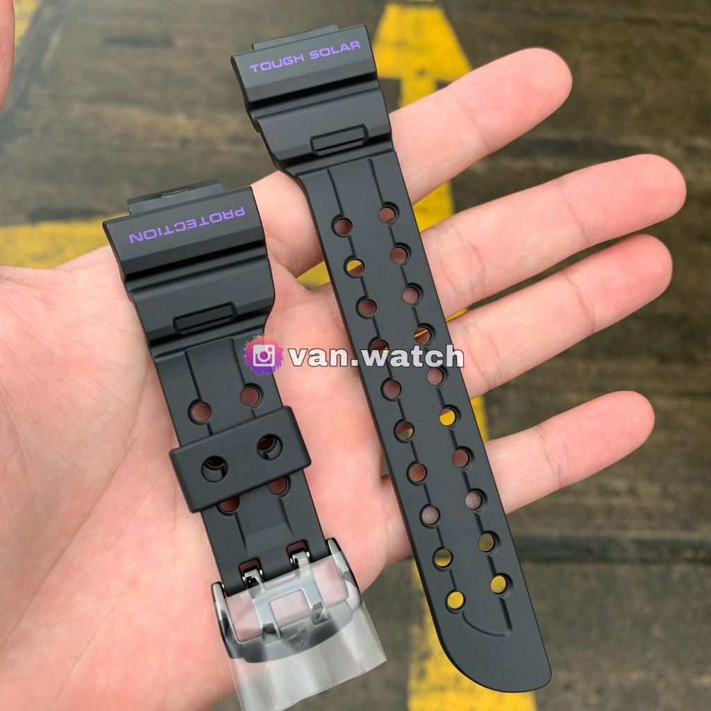 Strap CASIO G-SHOCK GWF 1000BP FROGMAN ORIGINAL Tulisan Ungu Buckle Hitam