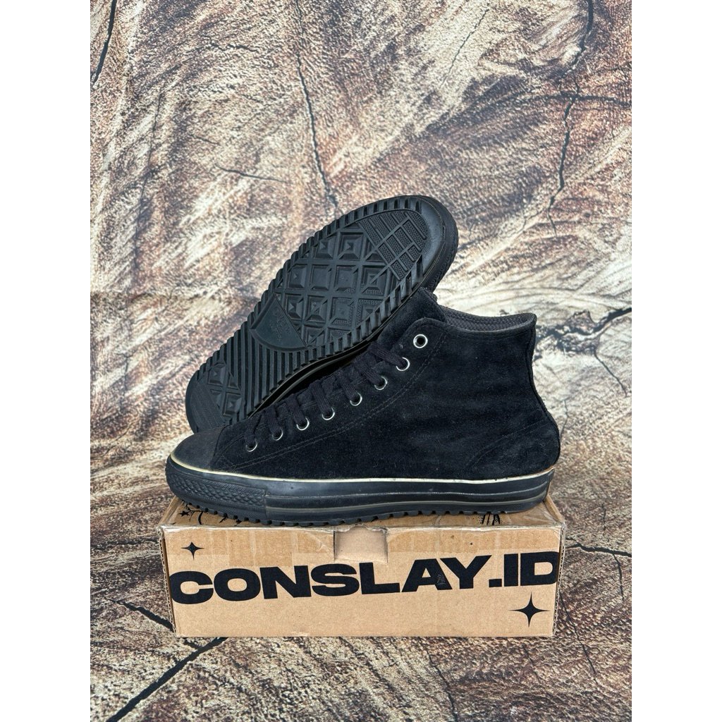 ( Size 44.5 Fit 45 ) Converse CT Hi Hiker Boot Fullblack Suede