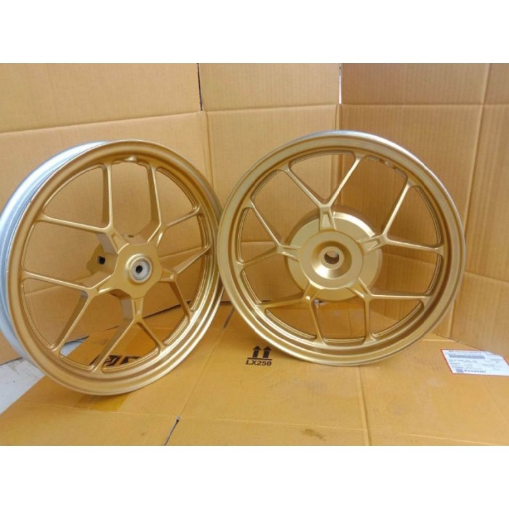 VELG RACING 1SET DEPAN BELAKANG MOTOR HONDA VARIO 125/150 VARIO LED WARNA GOLD ORIGINAL COPOTAN