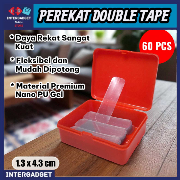 Perekat Double Tape No Trace Double Sided Adhesive Tape 60PCS