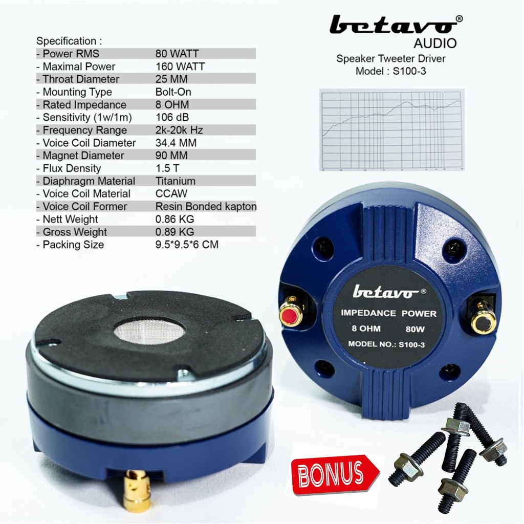 speaker tweeter / driver betavo s100-3 tweeter betavo S100-3