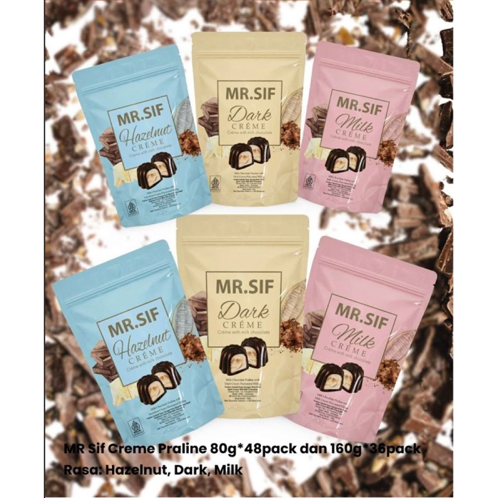 Mr.Sif Chocolate filling hazelnut/milk/dark 80gr