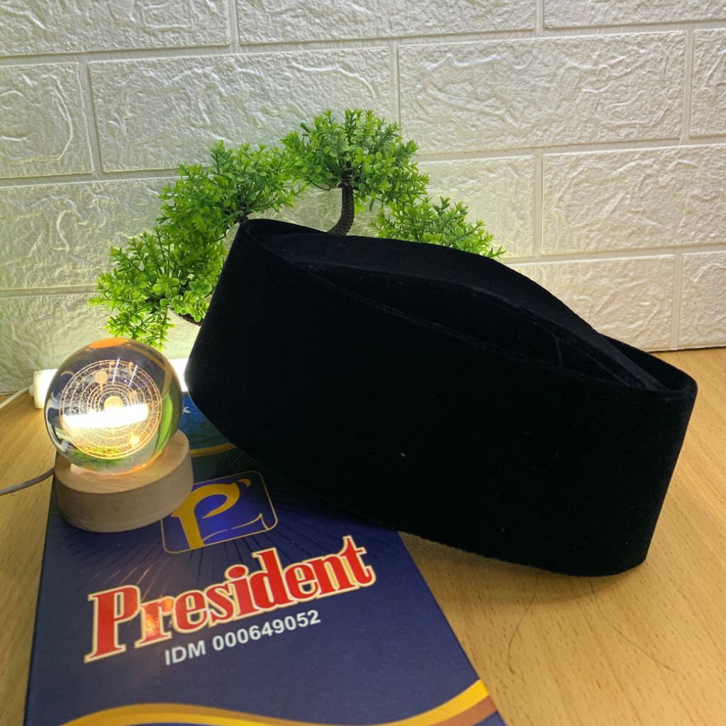 Peci Songkok Hitam SUSUN PRESIDENT Dewasa & Anak Songkok Nasional Hitam Polos