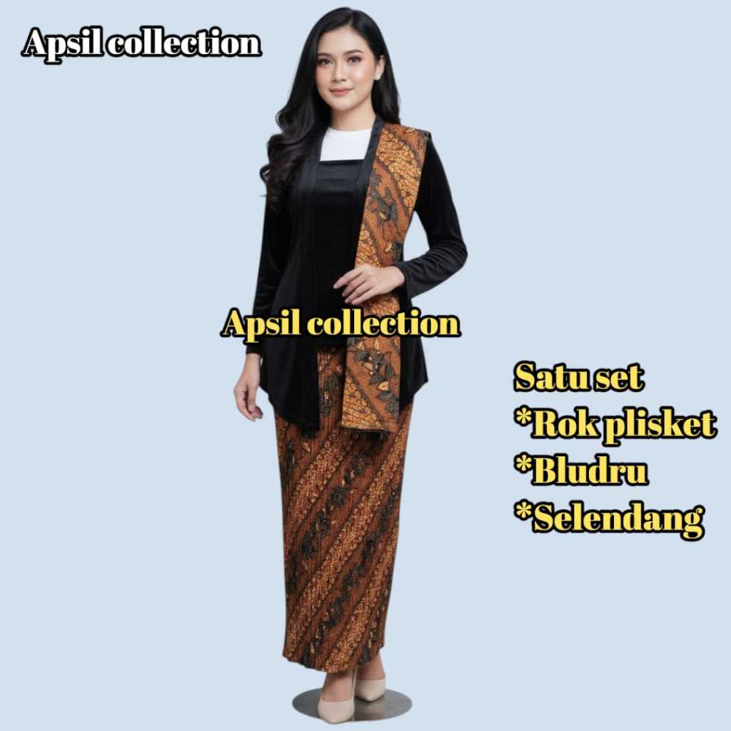 Promo SET KEBAYA BLUDRU KUTU BARU ROK PLISKET+BLUDRU+SELENDANG SET TRADISIONAL INDONESIA MOTIF JAWA