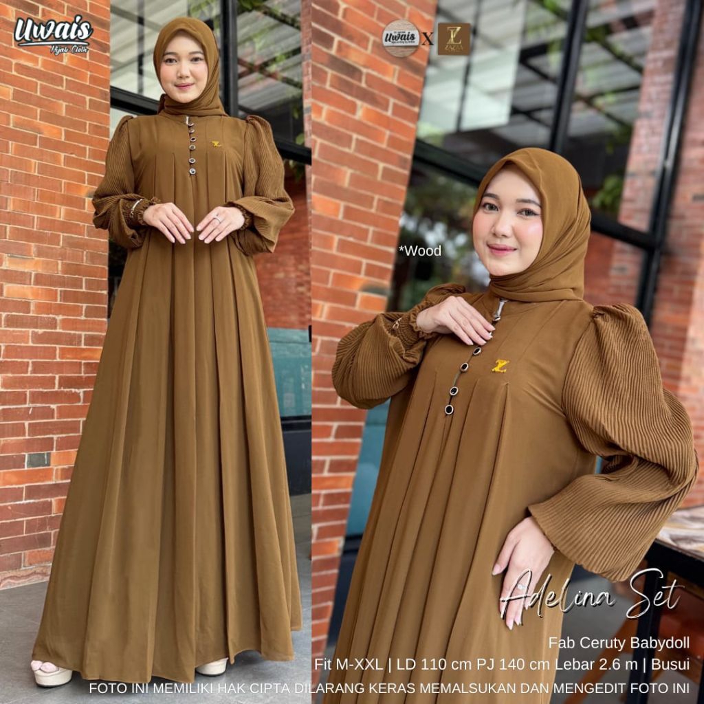 TERBARU)) GAMIS  /// ELENOR SET // ADELINE SET HIJAB BY ZAZA  BY UWAIS