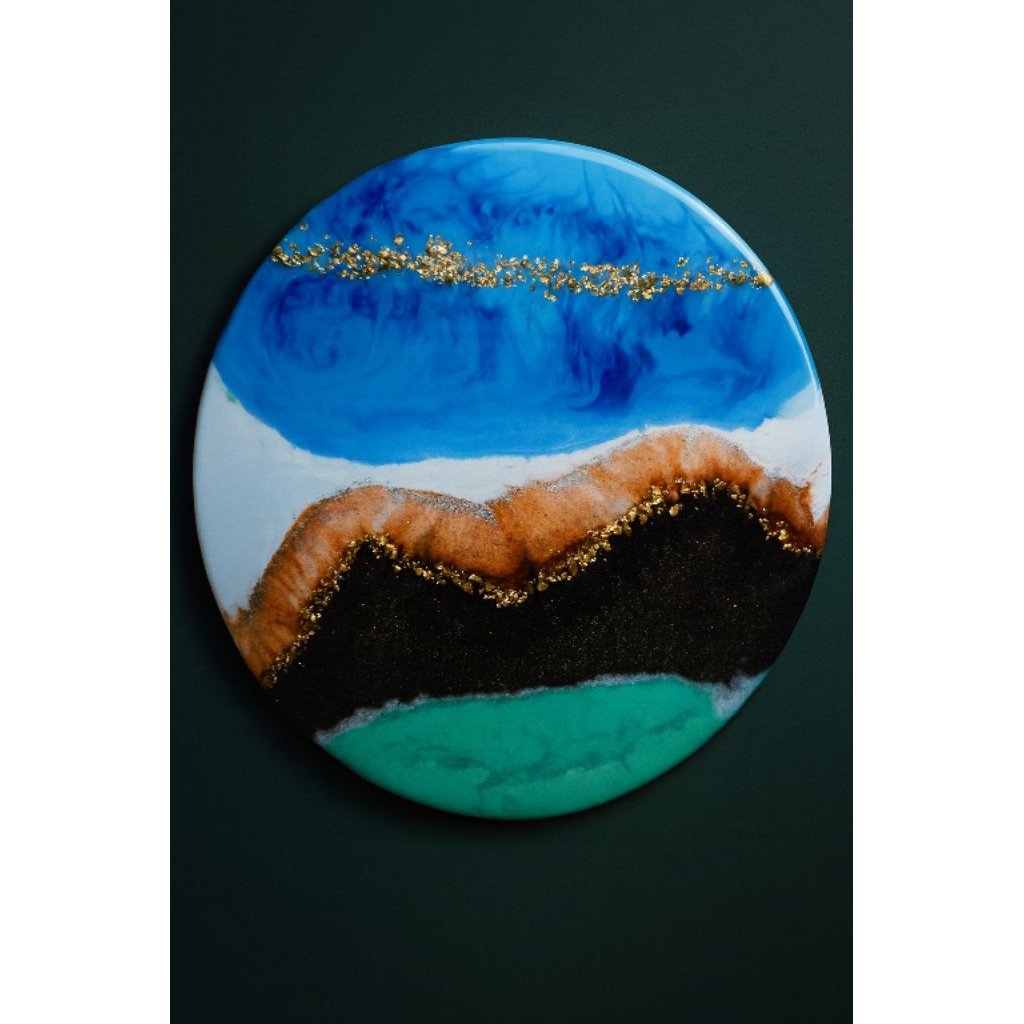 Crystal Clock jam resin art bisa custom jam kiri/jam tawaf