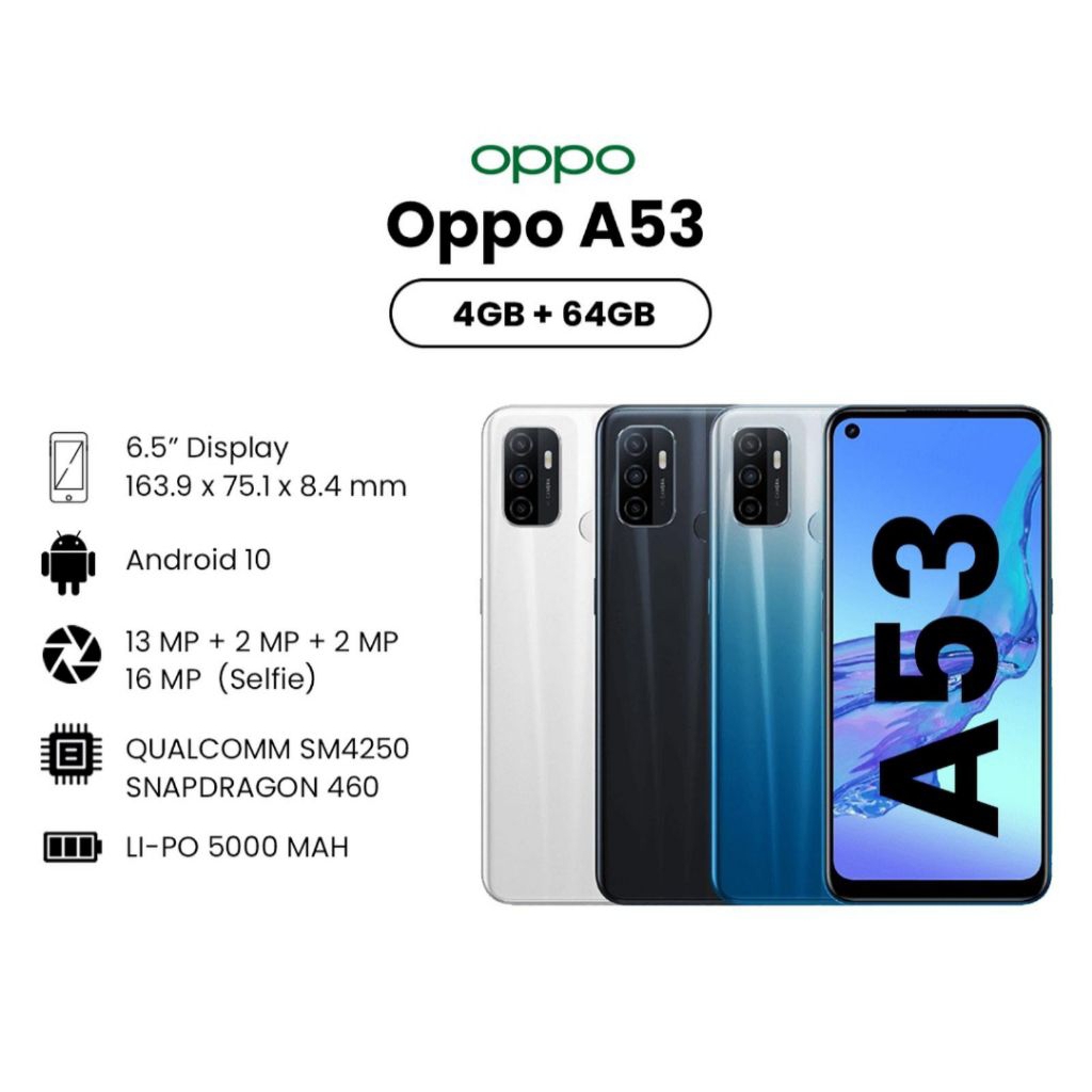 HP OPPO A53 4/64 GB - OPO A 53 RAM 4GB ROM 64GB GARANSI RESMI