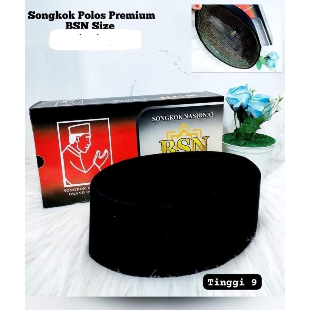 PECI/KOPIYAH/SONGKOK HITAM PRESIDEN POLOS PREMIUM/TINGGI/7/8/9/10/12/13/14/15