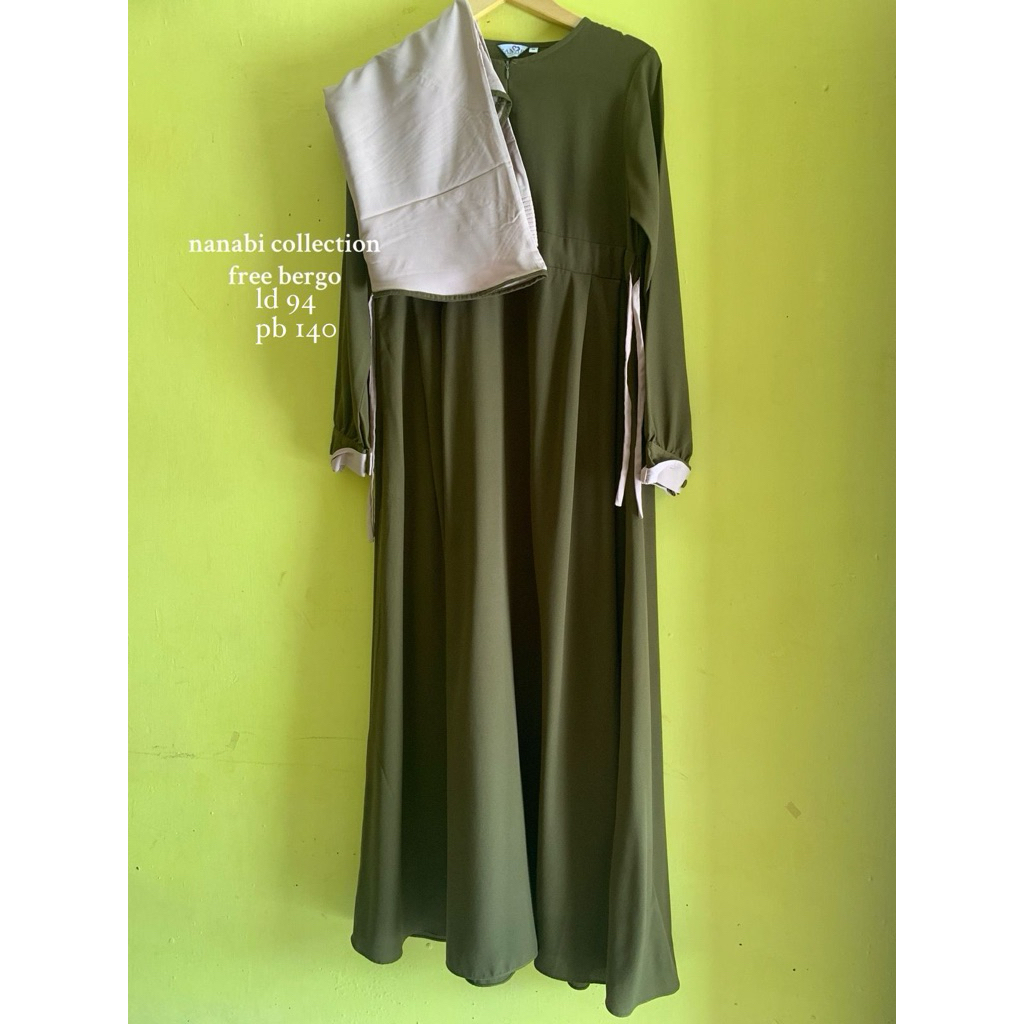 nanabi vollection army preloved dress/gamis