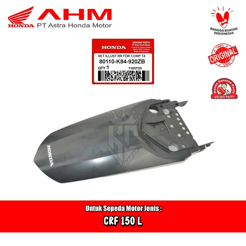 Spakbor Slebor Belakang Grey Abu Honda CRF150 CRF 150 L Original AHM 80110-K84-920ZB