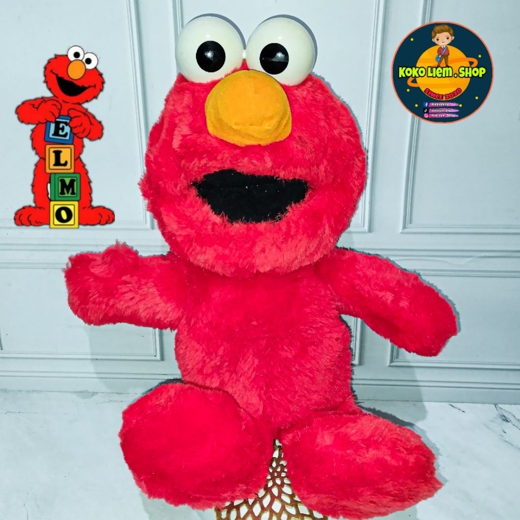 Boneka Vintage Elektrik Figure ELMO BESAR SESAME STREET 45cm (LIHAT VIDEO YA) ( ORIGINAL TYCO SESAME