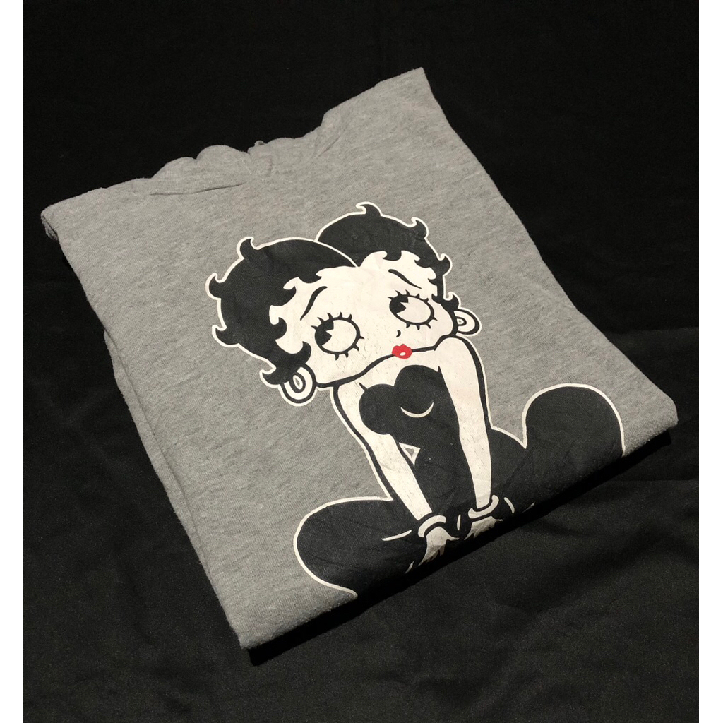 SWEATER VINTAGE BETTY BOOP HOODIE NON POCKET SECOND ORIGINAL (L)