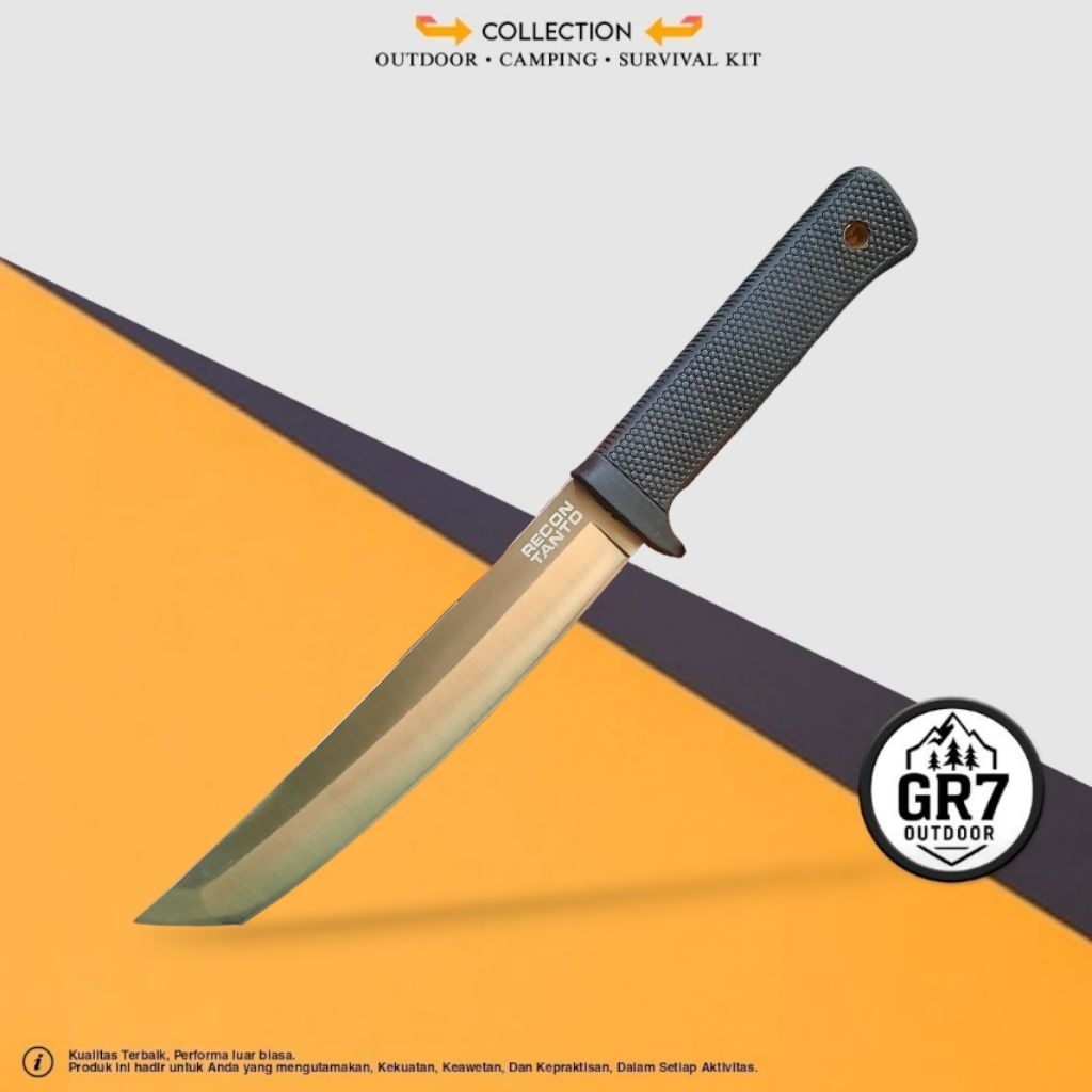 Pisau Survival Tanto Recon Cold Steel + Sarung / Pisau Tactical / Survival Kit