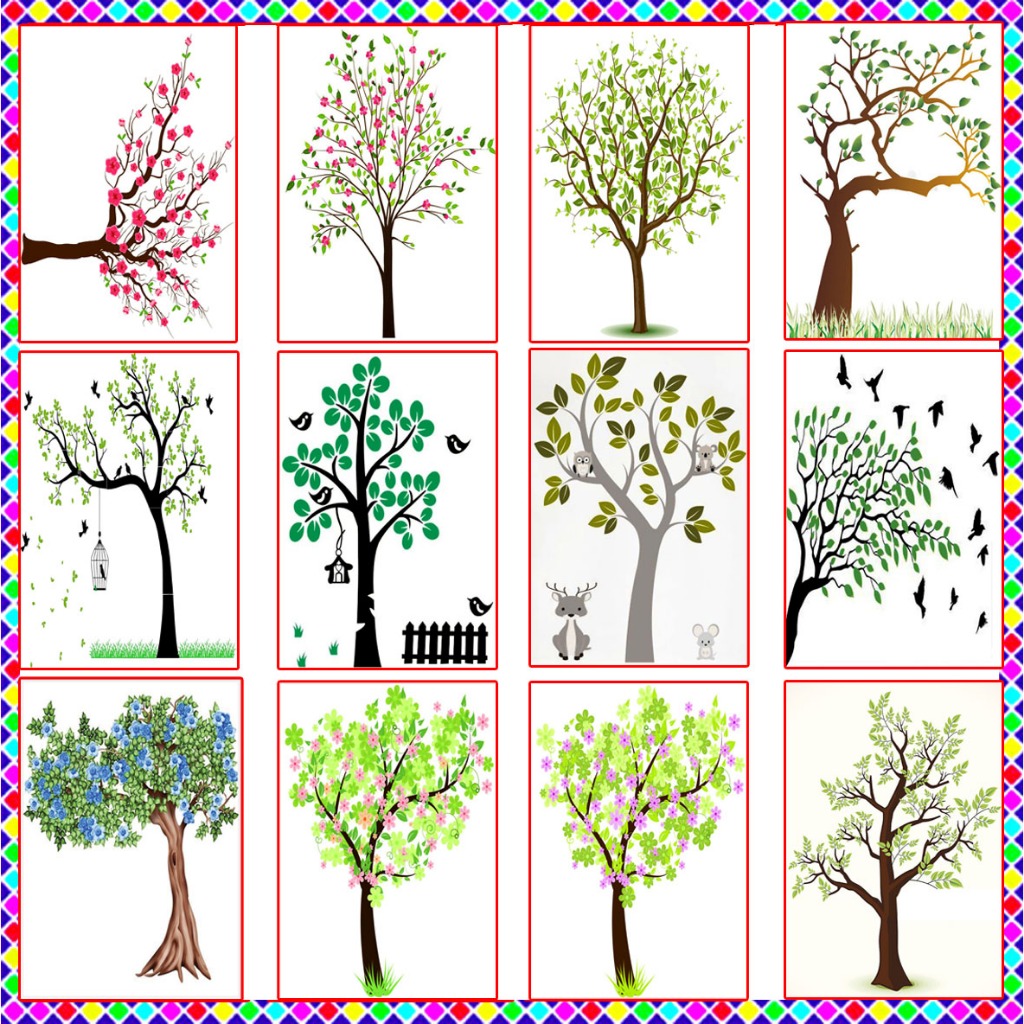 WALL STICKER POHON HIJAU RANTING STIKER DINDING