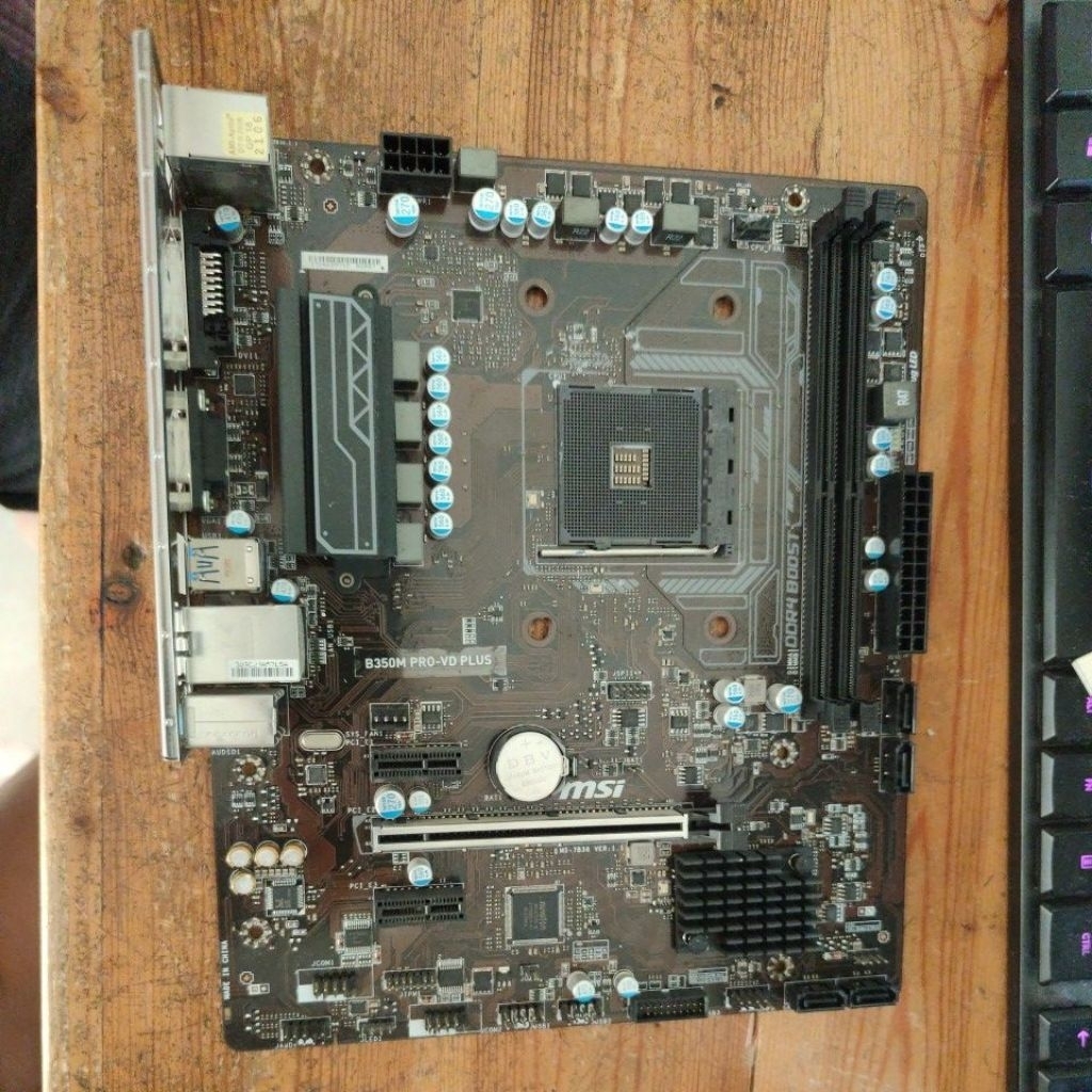 MSI B350m pro VD plus motherboard AM4 support ryzen 5 5600 dengan update bios