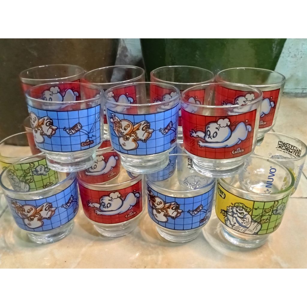 gelas souvenir sabun nuvo serie casper cartoon network era80an