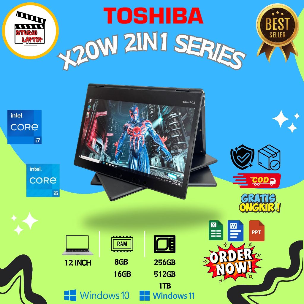 Laptop 2 in 1 Slim Toshiba Portege X20W / Dynabook VC72 TOUCH Core I7 | I5 RAM 16GB