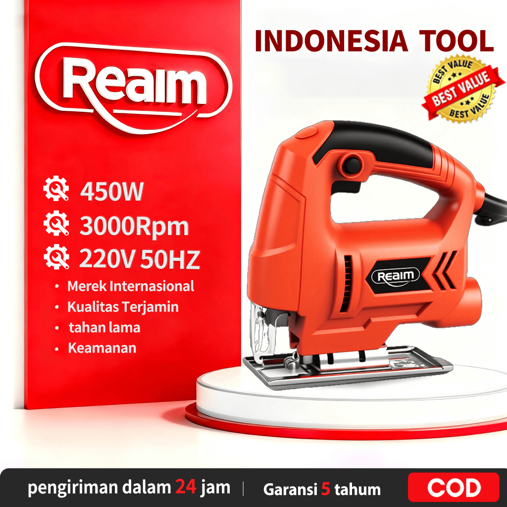 Reaim  Gergaji ukir listrik Pemotong kayu yang kuat Gergaji ukir listrik