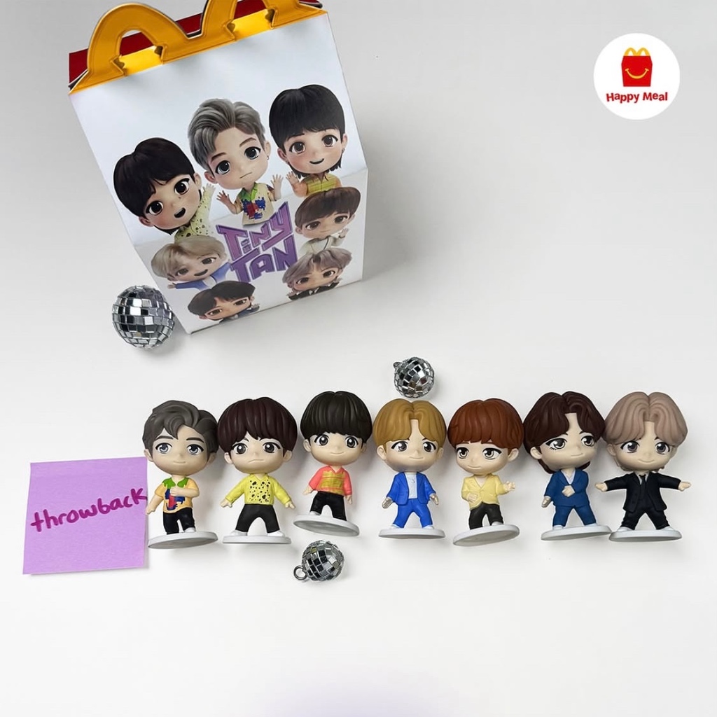 BTS MCD TINYTAN FIGURE HAPPY MEAL MCDONALDS BTS TINY TAN MCDONALD JUNGKOOK V RM JIN SUGA JHOPE JIMIN