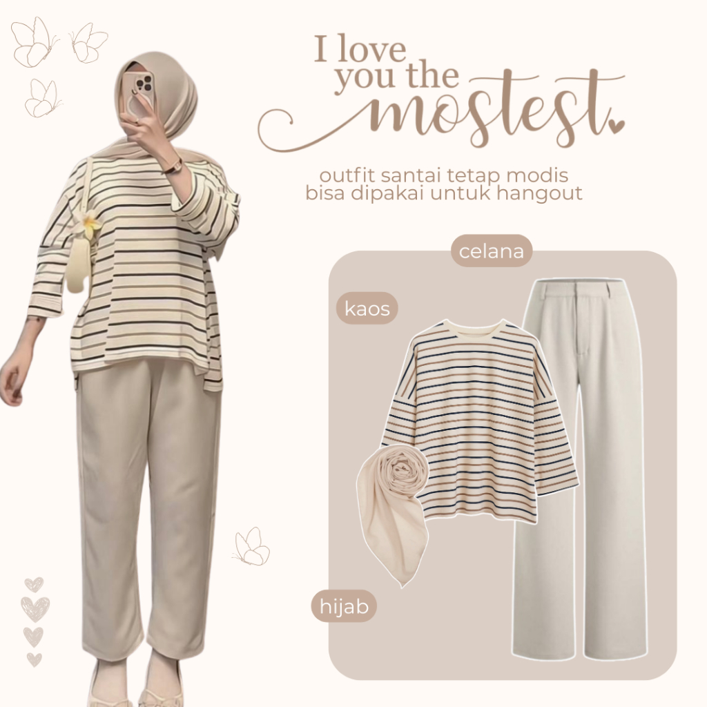 OOTD One Set Plumfit Style | Kaos Plumfit + Celana Kulot + Kerudung | Outfit Cewe Simple - AM148N