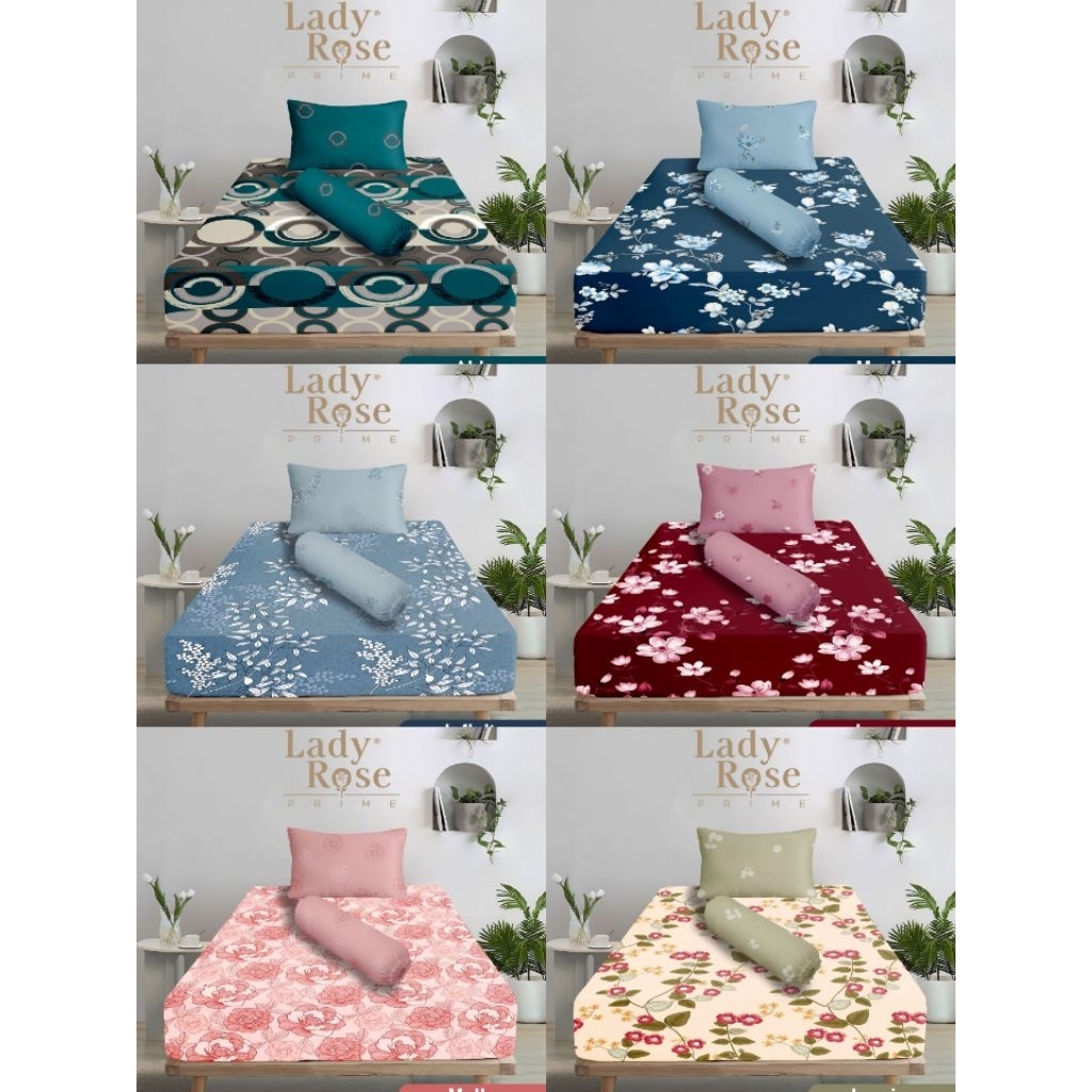 Sprei Lady Rose Single  90x200 tinggi 30cm  set Sarung Bantal Guling