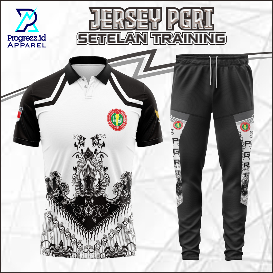 SETELAN JERSEY PGRI KERAH FULL PRINTING / STELAN BAJU OLAHRAGA PERSATUAN GURU REPUBLIK INDONESIA / S
