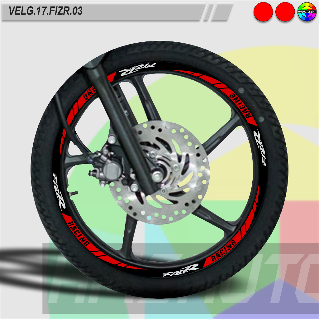 STICKER VELG VARIASI MOTOR SEMUA TYPE RING 17 FIZR VELG.17.FIZR.03