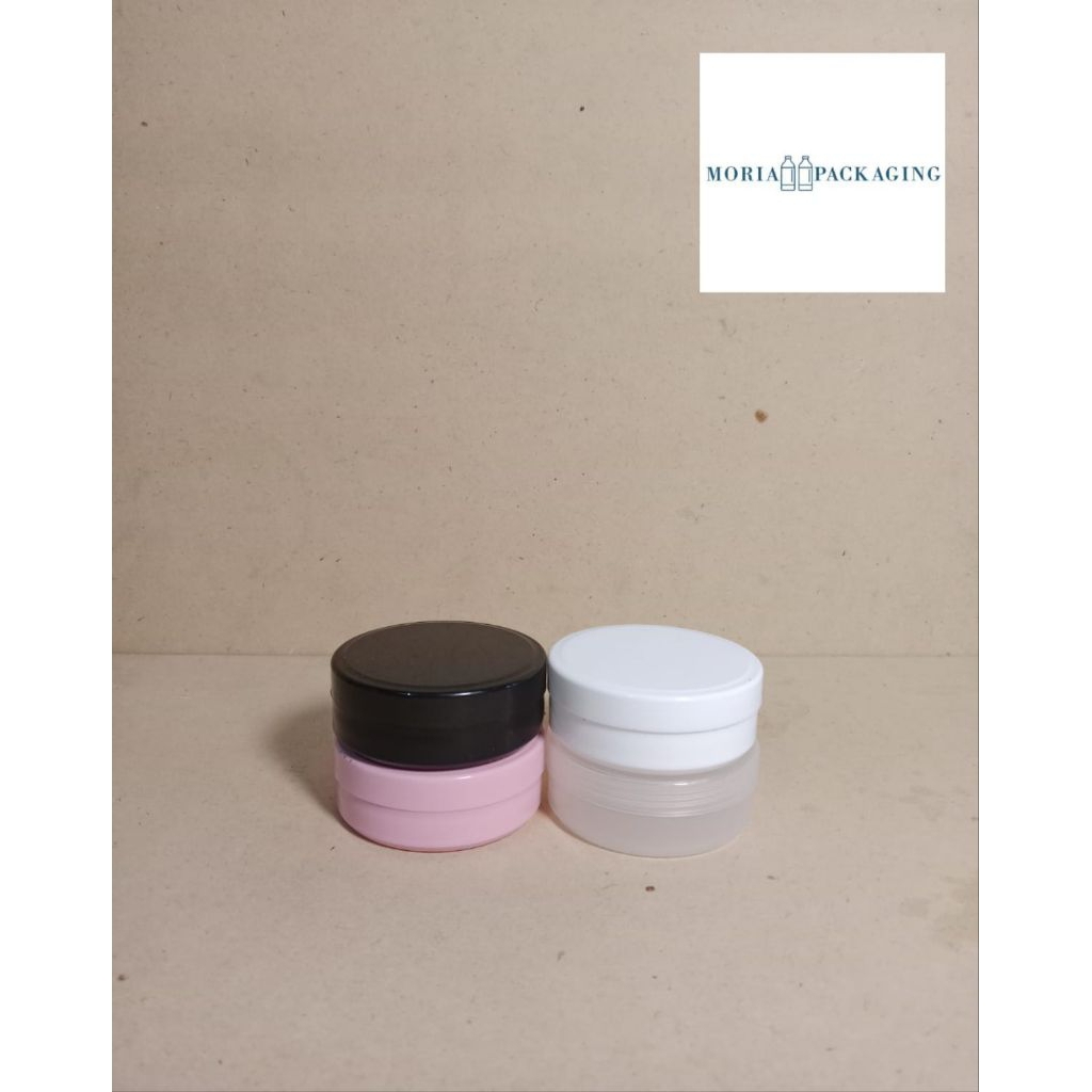 Pot Lulur 50 gram / Pot Jar 50 gram / Pot Pomade 50 gram Warna Hitam, Putih, Transparan, Pink Muda