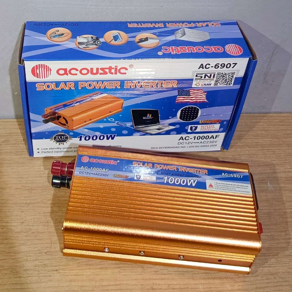 Acoustic AC-6907 Inverter 1000 Watt DC 12 Volt AC1000AF - Inverter DC To AC