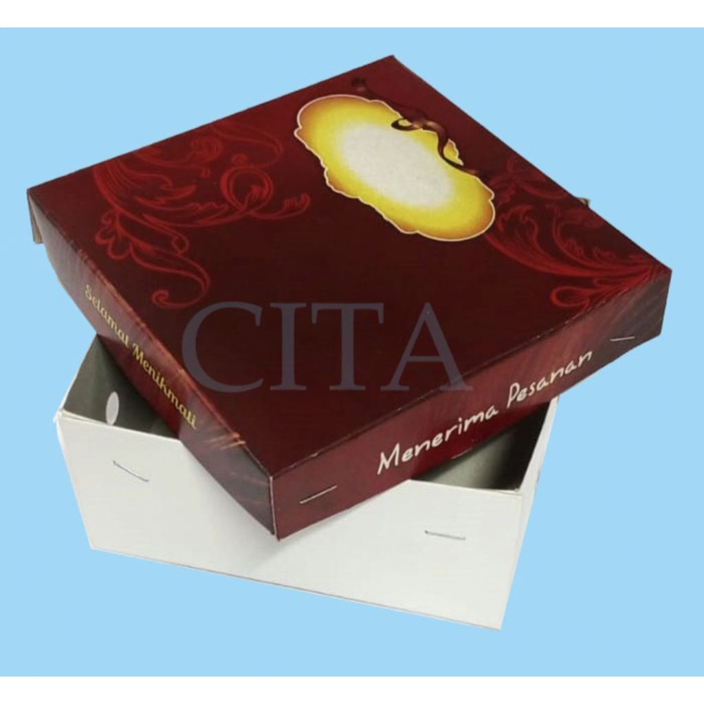 dus nasi 15x15x7 dus tasyakuran nasi kotak dus murah motif cetak