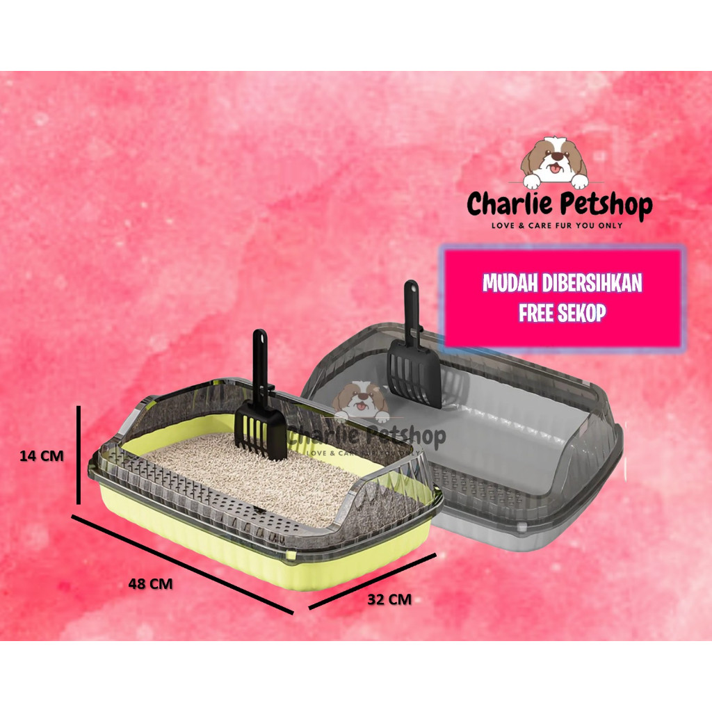 Litter Box Kucing Ukuran Medium - ember pasir kucing