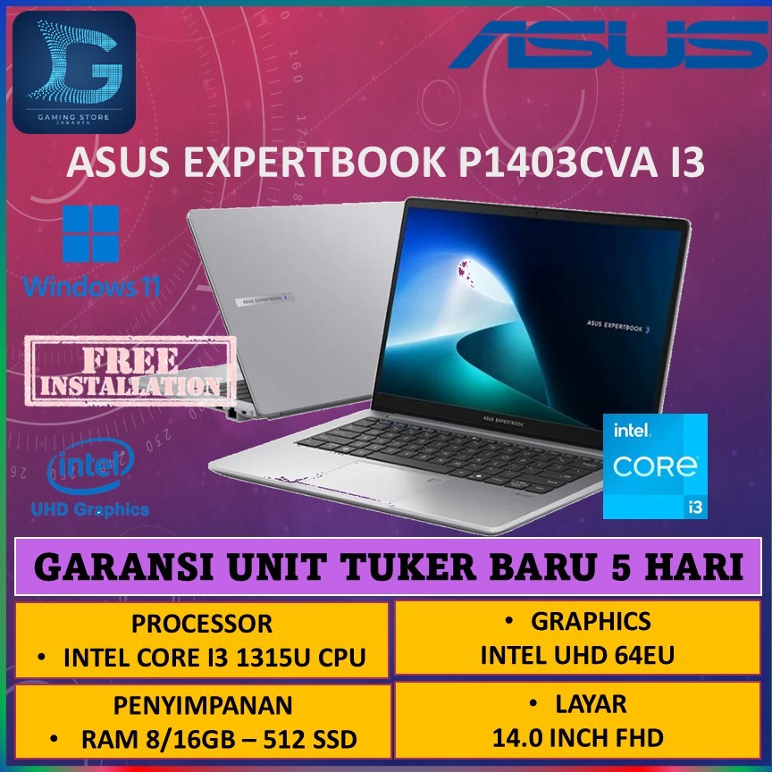 ASUS EXPERTBOOK P1403CVA I3 1315 8/16gb 512gb W11+OHS 14.0FHD 3Y/ Asus ExpertBook IntelCore i3