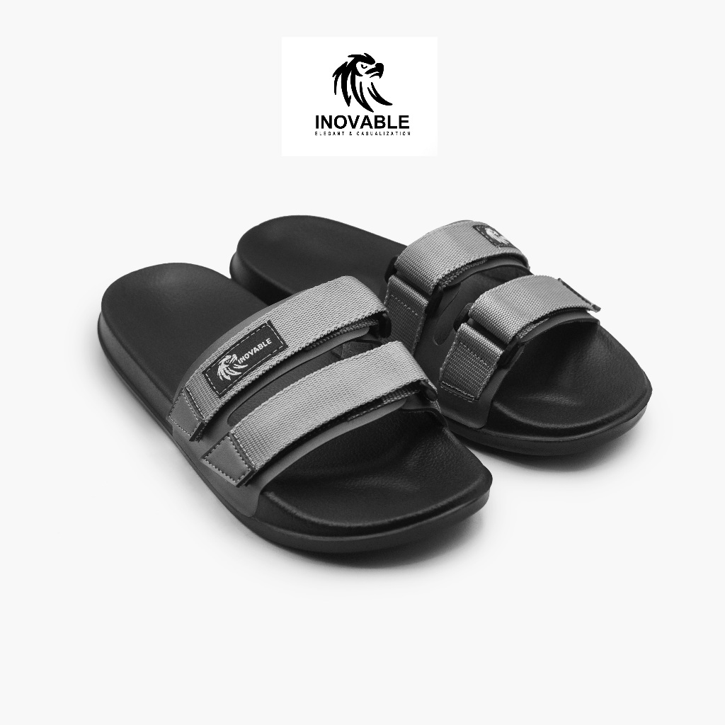 Inovable Sandal Slide  & Slop Pria Wanita | Ringan Nyaman & Anti Slip - Claude Grey