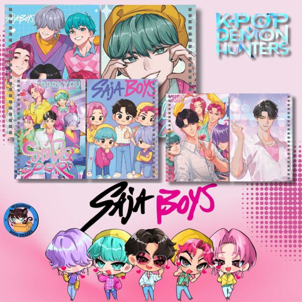 NOTEBOOK SAJA BOYS KPOP DEMON HUNTERS / BUKU CATATAN DEMON KPOP HUNTERS
