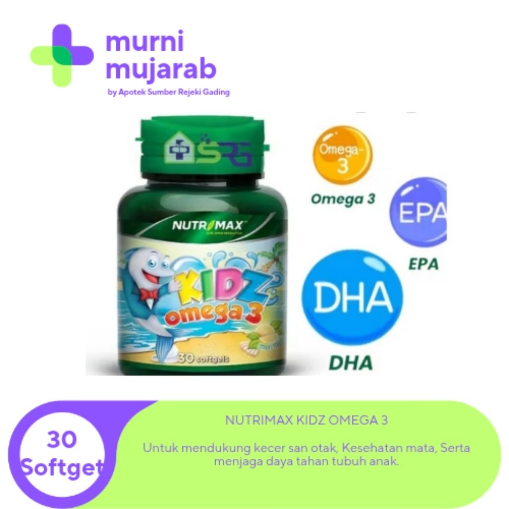 Kidz Omega 3 Nutrimax 30 Softgel / Minyak Ikan Nutrimax Kids / Minyak Ikan Kids Omega Anak