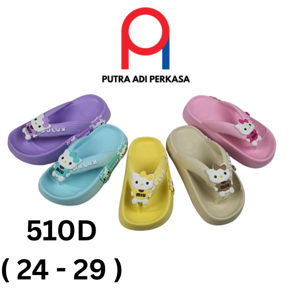 Sandal jepit anak perempuan lucu model duck and Kitty NEW DULUX 510D