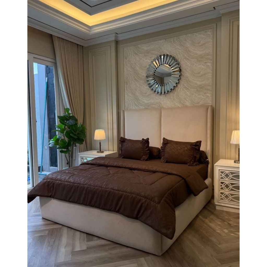 Set bedcover bahan embos uk 6 kaki