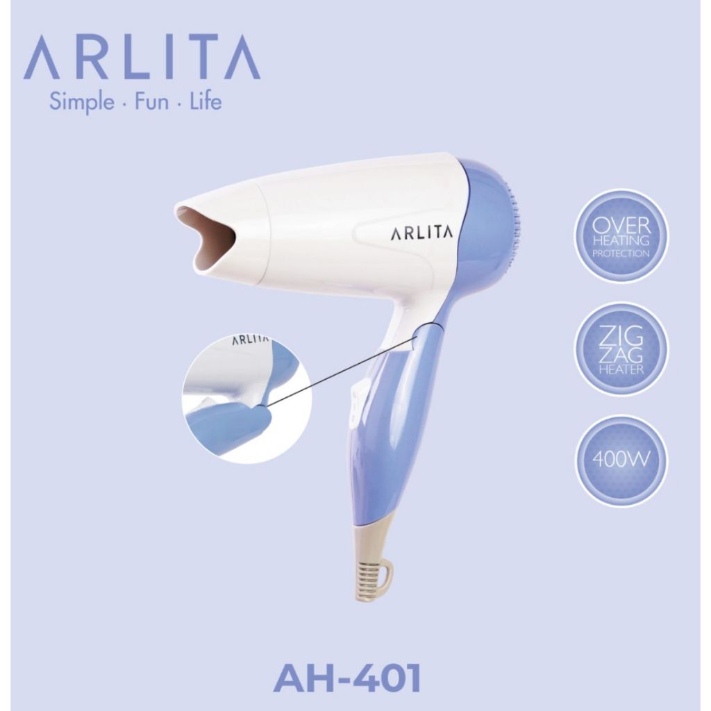 HAIRDRYER ARLITA AH-401 PENGERING RAMBUT LOW WATT