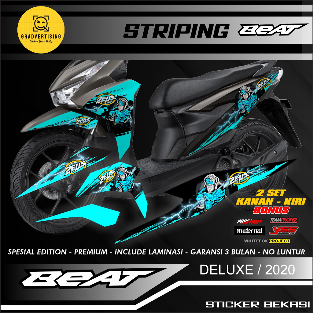 Stiker Striping Variasi Beat Deluxe - Stiker Striping Motor Beat Deluxe
