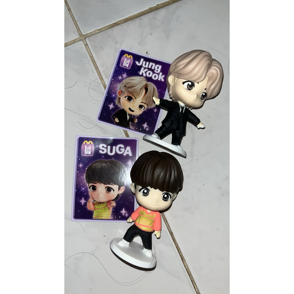 McDonald’s BTS TinyTAN Figurine Jungkook & Suga | Koleksi Boneka Mini K-Pop BTS Official