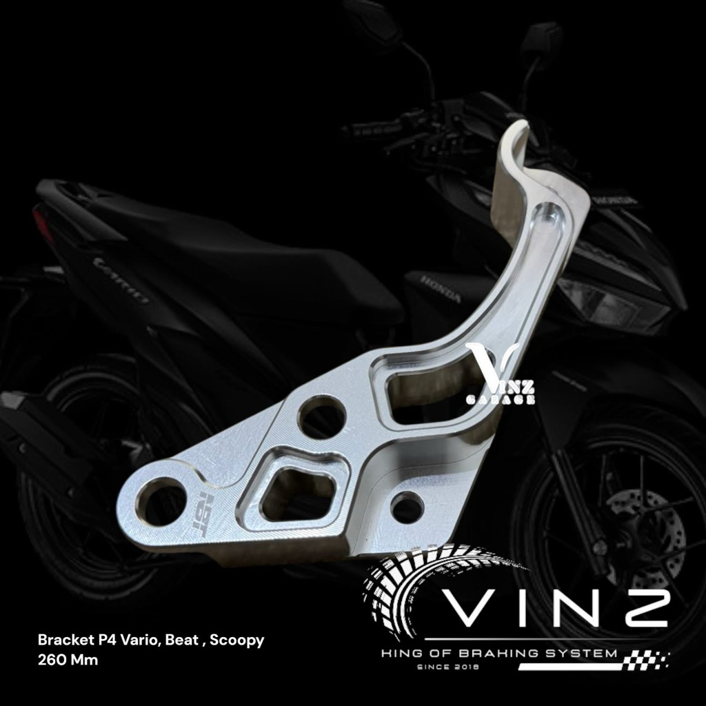 Bracket Kaliper 4 Piston Vario Beat Scoopy Disc 260 Mm // Breket Kaliper Brembo Frando Vario 125/150