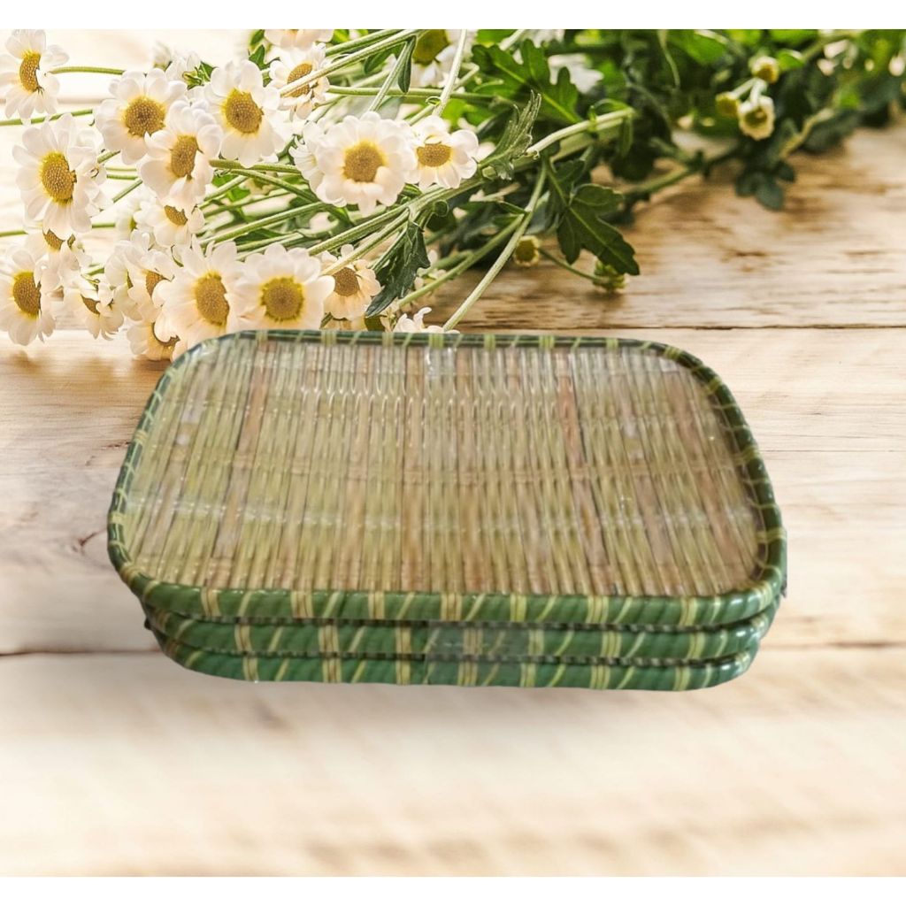 PROMO (1PCS ) piring saji anyam kotak melamine PU-911 10.5 inch sebaguna